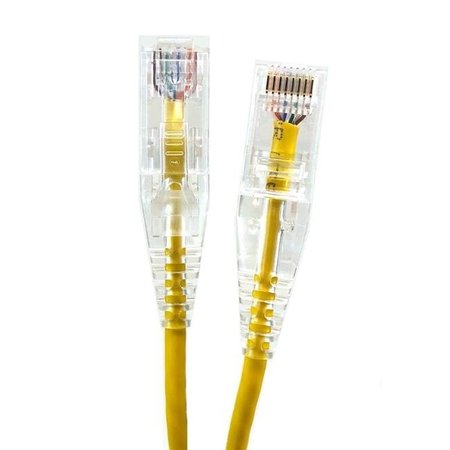 MICRO CONNECTORS Micro Connectors E08-025Y-SLIM5 25 ft. Ultra Slim 28AWG Cat6 UTP RJ45 Patch Cables; Yellow - Pack of 5 E08-025Y-SLIM5